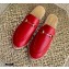 Gucci Leather Horsebit Espadrilles Slippers Red 2021