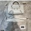 Balenciaga Classic City Mini Bag Crocodile Embossed Calfskin White/Silver