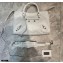 Balenciaga Classic City Small Bag Crocodile Embossed Calfskin White/Silver
