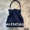 Balenciaga Wheel S Drawstring Bucket Bag Nylon Navy Blue