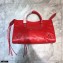 Balenciaga Classic City Medium Bag with Logo Strap Red
