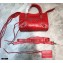Balenciaga Classic Mini City Bag with Logo Strap Red