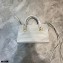 Balenciaga Classic City Mini Bag Crocodile Embossed Calfskin White/Gold