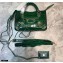 Balenciaga Classic City Mini Bag Crocodile Embossed Calfskin Green/Gold