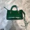 Balenciaga Classic City Mini Bag Crocodile Embossed Calfskin Green/Gold