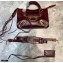 Balenciaga Classic City Mini Bag Crocodile Embossed Calfskin Burgundy/Gold