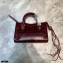 Balenciaga Classic City Mini Bag Crocodile Embossed Calfskin Burgundy/Gold