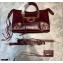 Balenciaga Classic City Small Bag Crocodile Embossed Calfskin Burgundy/Gold