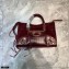 Balenciaga Classic City Small Bag Crocodile Embossed Calfskin Burgundy/Gold
