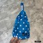 Balenciaga Wheel XS Drawstring Bucket Bag Nylon Polkadots Blue