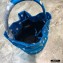 Balenciaga Wheel XS Drawstring Bucket Bag Nylon Polkadots Blue