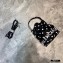 Balenciaga Wheel XXS Drawstring Bucket Bag Nylon Polkadots Black