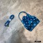 Balenciaga Wheel XXS Drawstring Bucket Bag Nylon Polkadots Blue