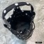 Balenciaga Wheel XXS Drawstring Bucket Bag Nylon Polkadots Black