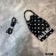 Balenciaga Wheel XS Drawstring Bucket Bag Nylon Polkadots Black