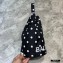 Balenciaga Wheel XS Drawstring Bucket Bag Nylon Polkadots Black
