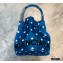 Balenciaga Wheel XXS Drawstring Bucket Bag Nylon Polkadots Blue
