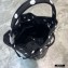 Balenciaga Wheel XS Drawstring Bucket Bag Nylon Polkadots Black