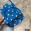 Balenciaga Wheel XXS Drawstring Bucket Bag Nylon Polkadots Blue
