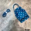 Balenciaga Wheel XS Drawstring Bucket Bag Nylon Polkadots Blue