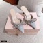 Mach & Mach Heel 6.5cm Double Bow Mules Glitter Silver 2021