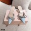 Mach & Mach Heel 6.5cm Double Bow Mules Glitter Blue 2021