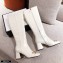 Gucci Leather Knee-high Boot with Horsebit 643889 White 2021