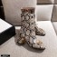 Gucci Leather Ankle Boot with Horsebit 643893 Snake Print 2021