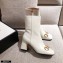 Gucci Leather Ankle Boot with Horsebit 643893 White 2021