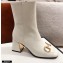 Gucci Leather Ankle Boot with Horsebit 643893 White 2021
