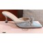 Mach & Mach Heel 6.5cm Double Bow Mules Glitter Blue 2021