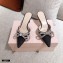 Mach & Mach Heel 6.5cm Double Bow Mules Glitter Black 2021