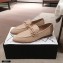 Chanel CC Logo and Chain Loafers Beige 2021