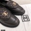 Chanel CC Logo and Quilting Flap Loafers Black 2021