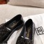 Chanel CC Logo and Quilting Flap Loafers Patent Black 2021