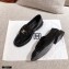 Chanel CC Logo and Quilting Flap Loafers Patent Black 2021