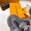 Louis Vuitton Mink Fur Bom Dia Flat Mules Gray 2021