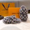 Louis Vuitton Mink Fur Bom Dia Flat Mules Gray 2021