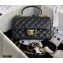 Chanel Small Classic Flap Bag with Top Handle AS2431 Black 2021