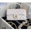 Chanel Small Classic Flap Bag with Top Handle AS2431 White 2021