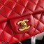Chanel Small Classic Flap Bag with Top Handle AS2431 Red 2021