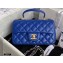 Chanel Small Classic Flap Bag with Top Handle AS2431 Blue 2021