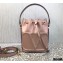 Valentino VLogo Walk Calfskin Bucket Bag Nude Pink 2021
