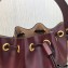 Valentino VLogo Walk Calfskin Bucket Bag Burgundy 2021