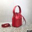 Valentino VLogo Walk Calfskin Bucket Bag Red 2021