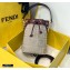 Fendi Mon Tresor Mini Bucket Bag FF Embroidered Canvas Burgundy 2021