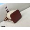 Fendi Mon Tresor Mini Bucket Bag FF Embroidered Canvas Burgundy 2021
