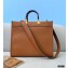 Fendi Leather Sunshine Medium Shopper Tote Bag Brown 2021
