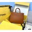Fendi Leather Small Peekaboo X-Tote Shopper Bag Brown 2021