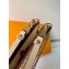 Louis Vuitton Monogram Empreinte Leather Double Zip Pochette Bag M80084 Cream/Bois de Rose Pink 2021